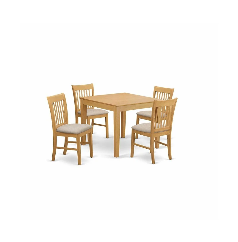 East West Furniture 5 PcKitchen Table set - breakfast nook Table and 4 Kitchen Dining Chairs