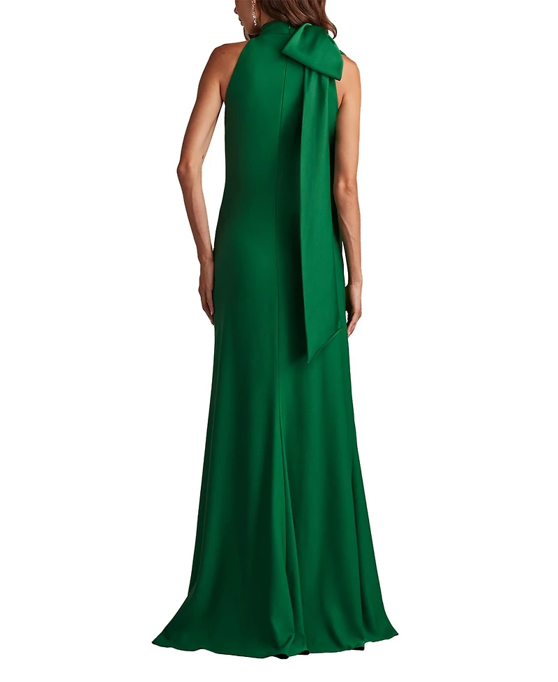 Tadashi Shoji Sims Shoulder Bow Halter Gown