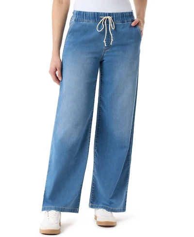 Gloria Vanderbilt Women's Knit Drawstring Straight Denim Jeans