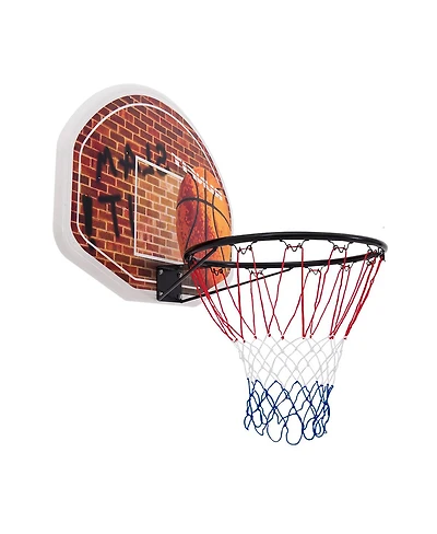 Wall Mounted Fan Backboard with Basketball Hoop and 2 Nets for Indoor/Outdoor Play