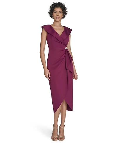 Jessica Howard Women's Sleeveless V-Neck Midi Dress