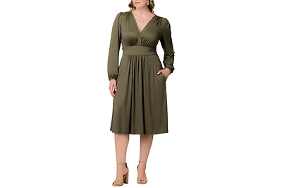 Kiyonna Plus Diana Long Sleeve Midi Dress