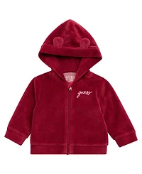 Guess Baby Girls 3-Piece Hooded Sweatshirt, Long Sleeve Bodysuit and Matching Pant Set