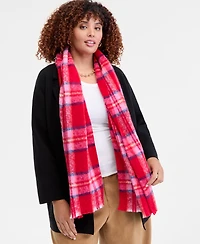 On 34th Brushed Plaid Blanket Wrap, Macy's Exclusive