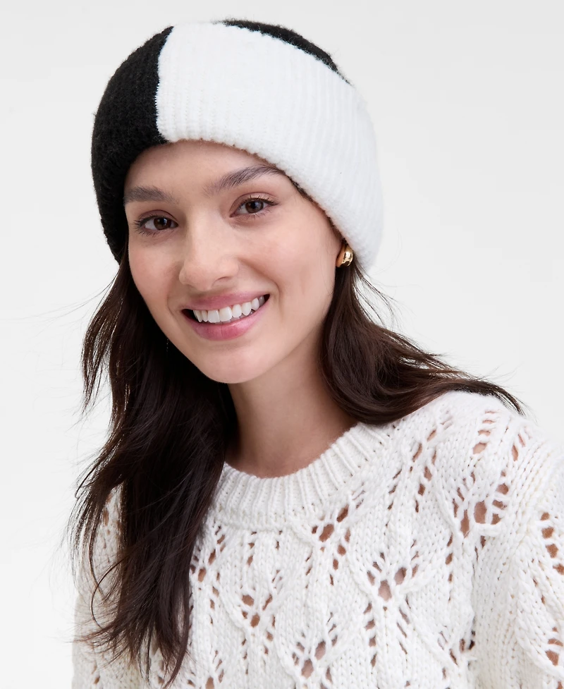 On 34th Brushed Rib Colorblocked Beanie, Macy's Exclusive