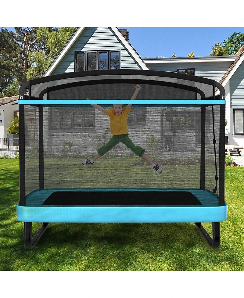 6 Feet Kids Entertaining Trampoline with Swing and Safety Fence