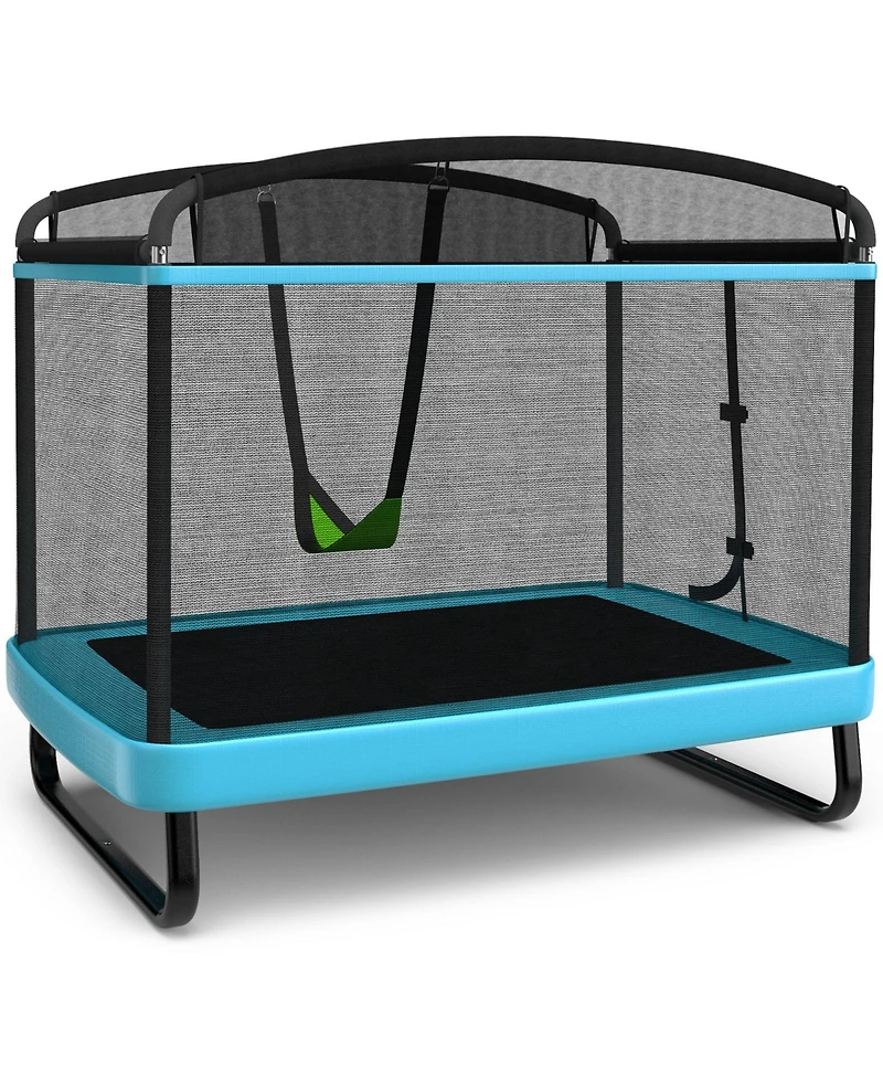 6 Feet Kids Entertaining Trampoline with Swing and Safety Fence