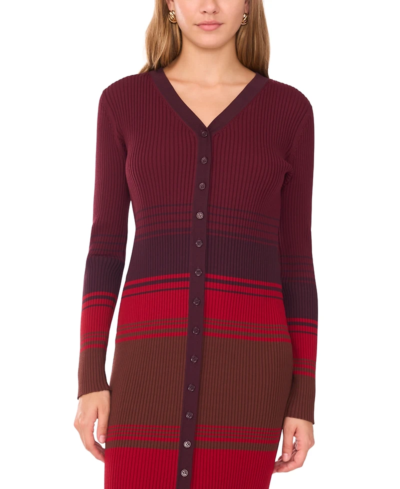 1.state Women's V-Neck Button Up Sweater Dress