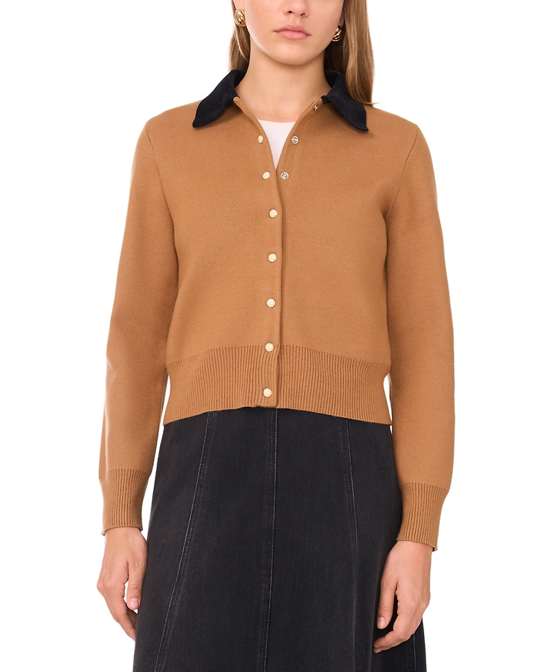 1.state Women's Long Sleeve Button Up Collar Jacket