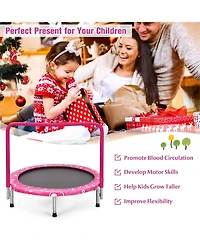 36 Inch Kids Mini Trampoline Rebounder with Full Covered Handrail