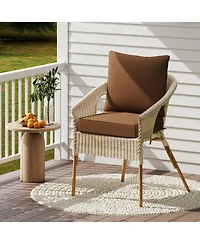 Gymax 2PCS Deep Seat Chair Cushion Pads Set Indoor/Outdoor w/ Rope Belts