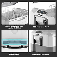 58 Quart Portable Electric Camping and Car Cooler for Food and Drinks