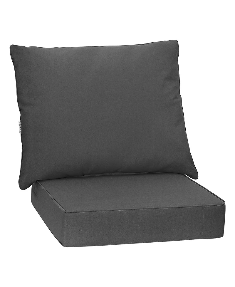 Gymax 2PCS Deep Seat Chair Cushion Pads Set Indoor Outdoor W/ Rope Belts