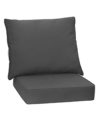 Gymax 2PCS Deep Seat Chair Cushion Pads Set Indoor Outdoor W/ Rope Belts