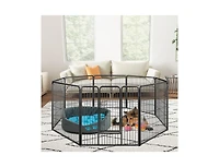 8-Panel 32 Inch Height Pet Fence for Indoor and Outdoor Use