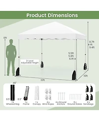 Foldable 10 X 10 Feet Pop up Canopy Tent with Wheeled Bag
