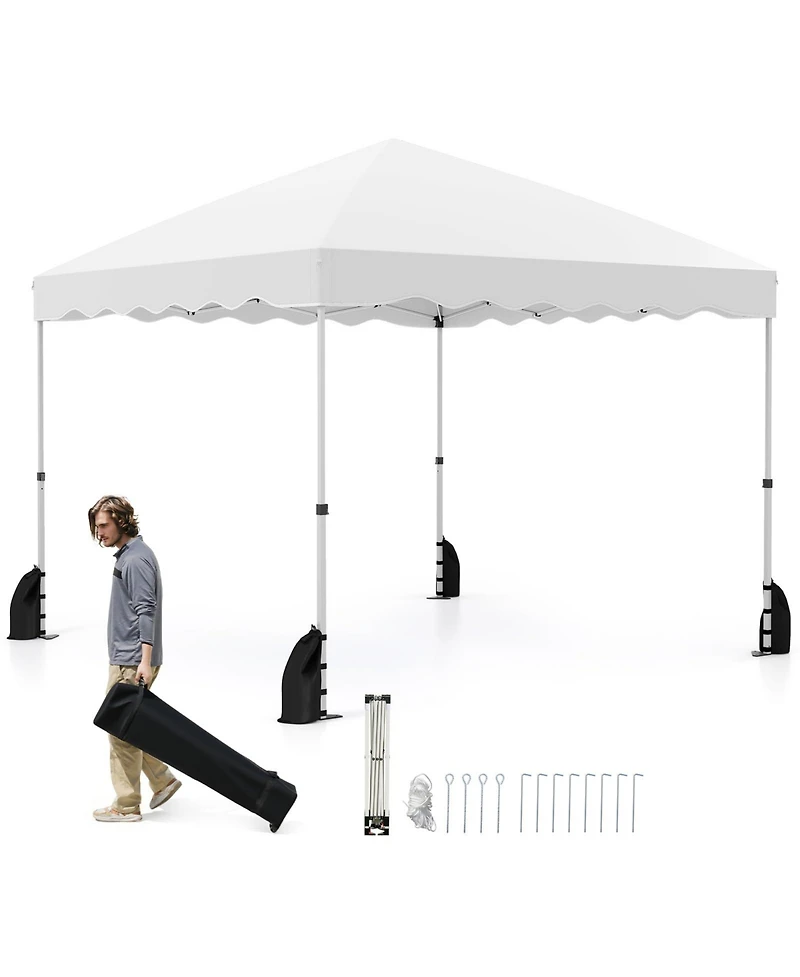 Foldable 10 X 10 Feet Pop up Canopy Tent with Wheeled Bag