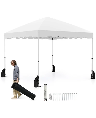 Foldable 10 X 10 Feet Pop up Canopy Tent with Wheeled Bag