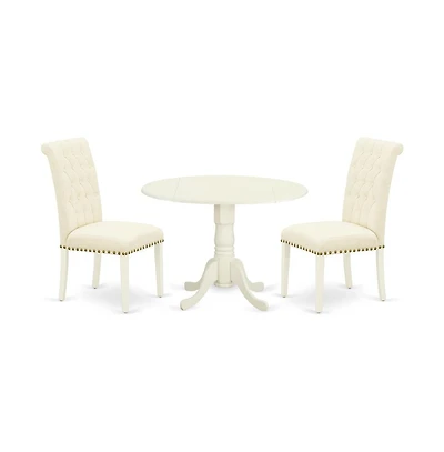 East West Furniture Dining Room Set Linen White