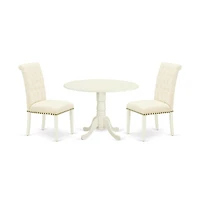 East West Furniture Dining Room Set Linen White