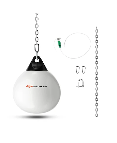 21 Inch Water Punching Bag with Adjustable Metal Chain - White
