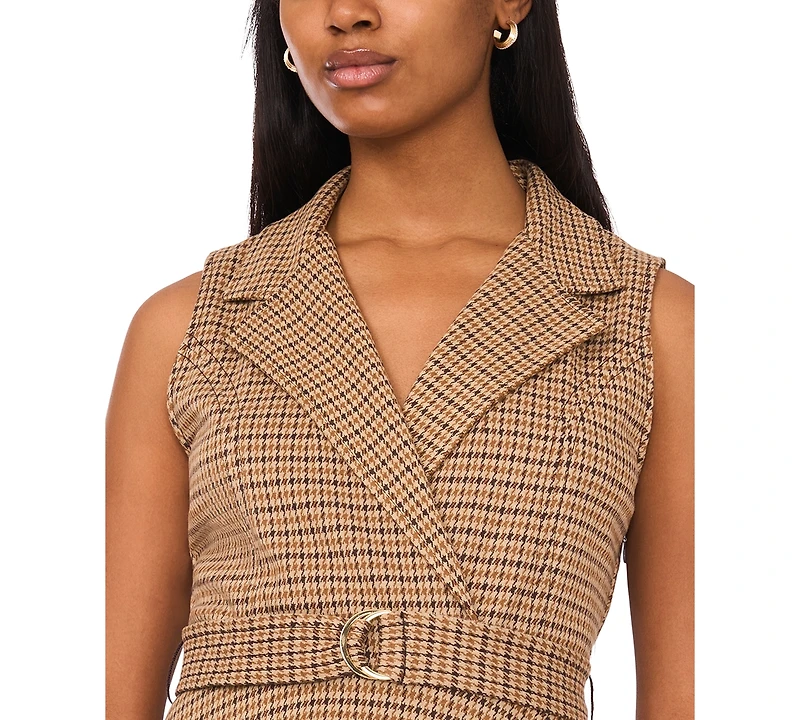 Msk Petite Crossover V-Neck Belted Short Dress