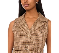 Msk Petite Crossover V-Neck Belted Short Dress
