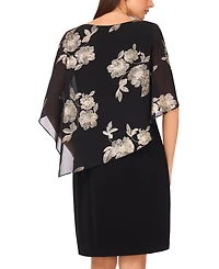 Msk Women's Foil Cape Short Dress