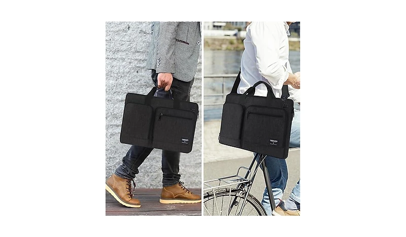 17 In Laptop Shoulder Bag Shockproof Computer Messenger Bag with Strap Laptop Briefcase Bag for Travel Work College