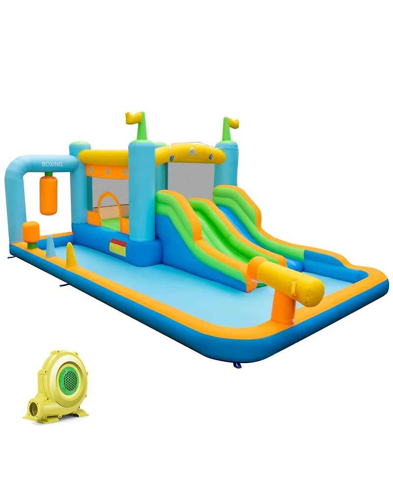 Inflatable Water Slide for Kids Ages 3-10 with 735W Blower