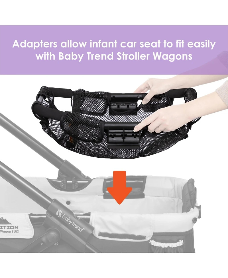 Baby Trend Stroller Wagon Infant Car Seat Adapter for Expedition, Tour and Navigator Wagons - Black