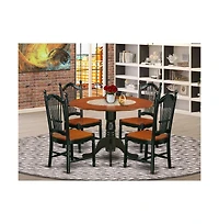 East West Furniture Dining Room Set Black & Cherry