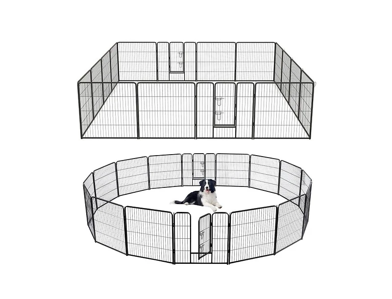 16 Panel Dog Playpen with Lock and Large Door