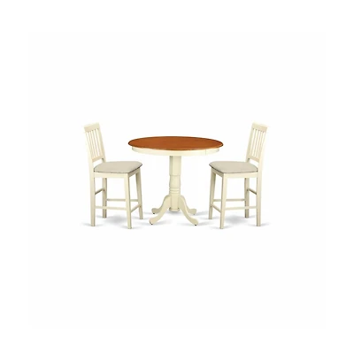 East West Furniture 3 Pcpub Table set - counter height Table and 2 counter height Chairs