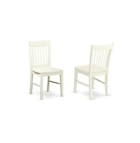 East West Furniture 3 Piece Dining Table Set Consists of 1 Drop Leaves Dining Room Table and 2 Linen White Mid Century Chair with Slatted Back