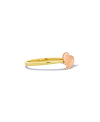 The Lovery Asymmetrical Gold Heart Ring Two Tone 14K Gold