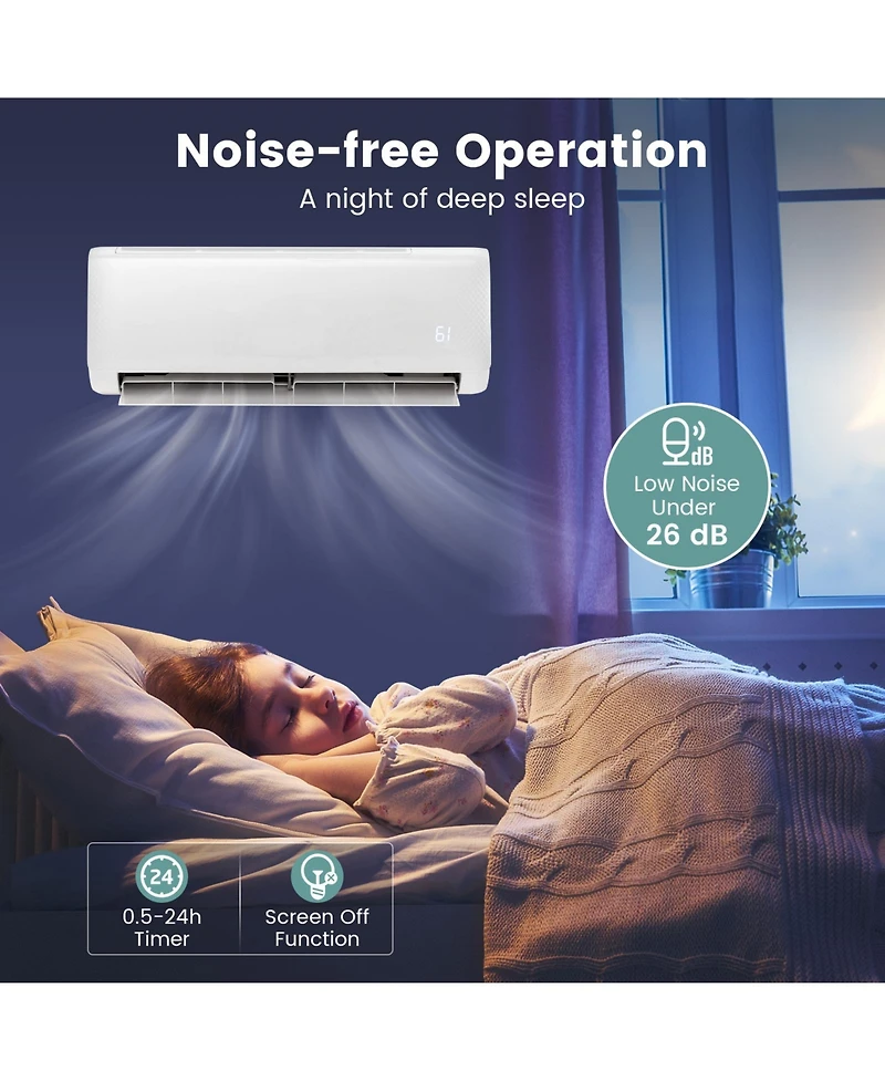 Gymax 12000 Btu Mini Split Air Conditioner 21 SEER2 Ac Unit w/ Heat Pump & Remote Control
