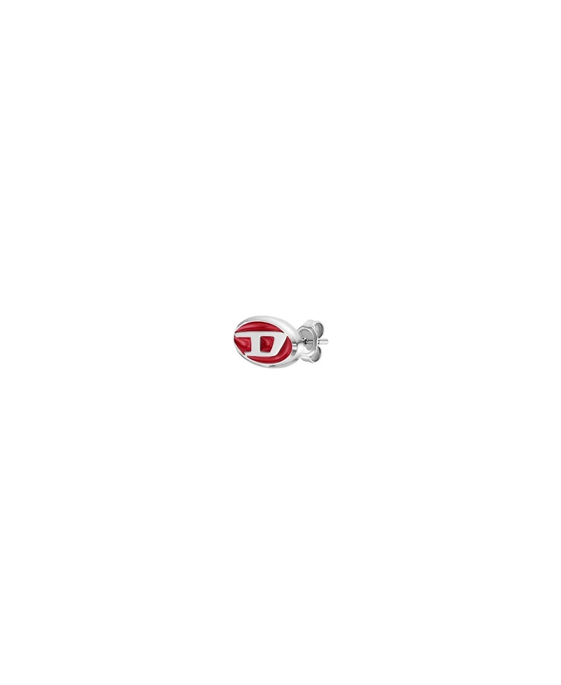 Diesel Men's Red Lacquer and Stainless Steel Stud Earring