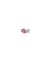 Diesel Men's Red Lacquer and Stainless Steel Stud Earring