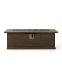 Mondawe 56" Concrete Fire Pit - 50K Btu Wood-Look Design