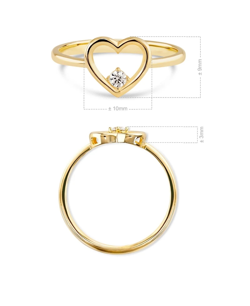 Devata Open Heart Ring in 14K Gold, Size 8, approx. 1.9 grams.