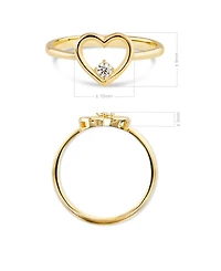 Devata Open Heart Ring in 14K Gold, Size 8, approx. 1.9 grams.
