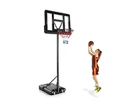 4.25 to 10 Feet Adjustable Basketball Hoop System with Holes and 2 Nets