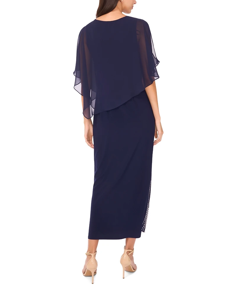 Msk Petite Faraj Caped Maxi Dress