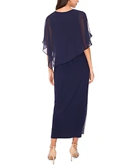 Msk Petite Faraj Caped Maxi Dress