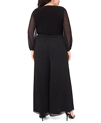 Msk Plus-Size Women's Puffed Wrap Top