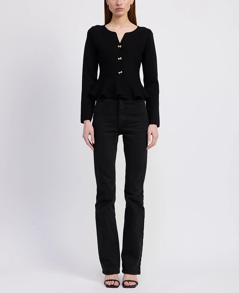 En Saison Women's Idah Button Front Cardigan Sweater