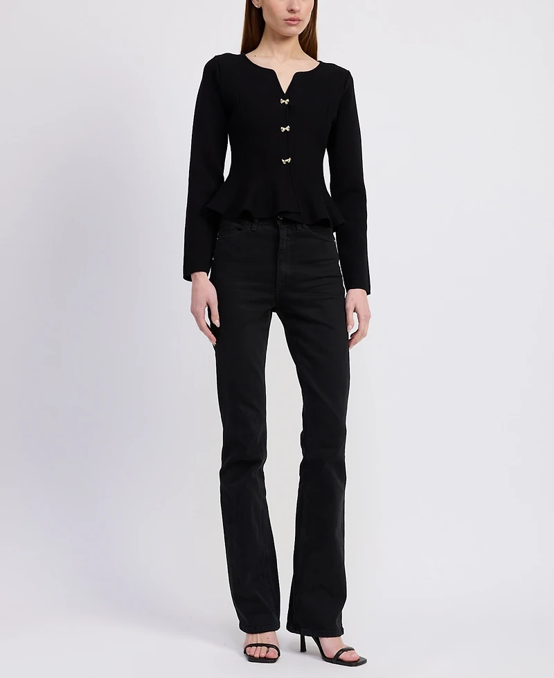 En Saison Women's Idah Button Front Cardigan Sweater