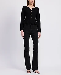 En Saison Women's Idah Button Front Cardigan Sweater