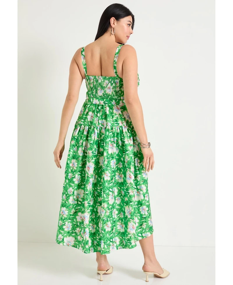 June + Vie Women's Plus High-Low Midi Dress